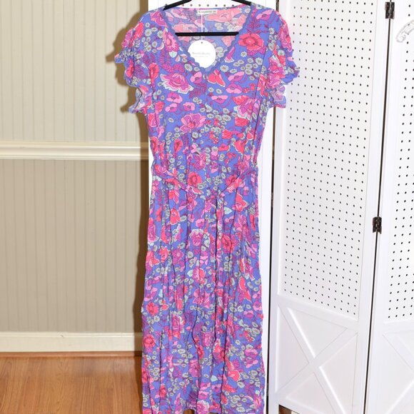 Plus Size 3X RusttyDustty Vibrant Pink & Purple Floral Boho Chic Maxi Dress NWT - Picture 4 of 11